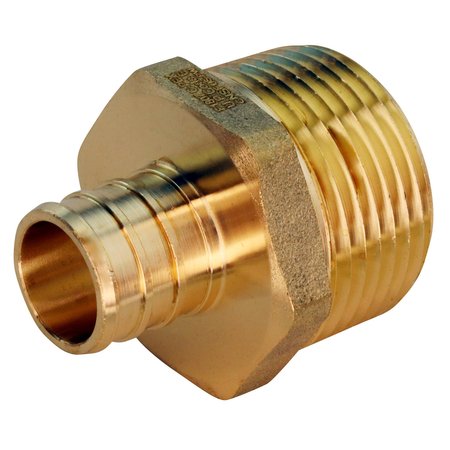 Apollo Pex 3/4 in. Brass PEX Barb x 1 in. Male Pipe Thread Reducing Adapter APXMA341